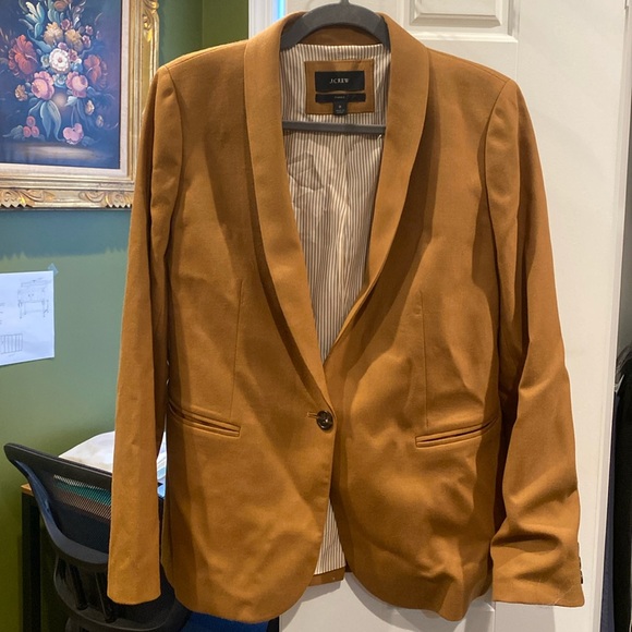 J.Crew Womens Tan Parke Single Button Wool Blazer Size 8 - Picture 1 of 2